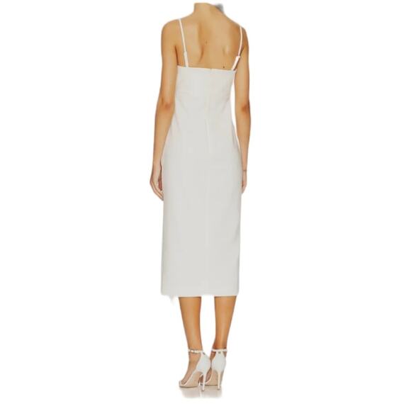 Saylor White Ostrich Feather Trim Dress Size S Retails: $368* - Picture 3 of 8